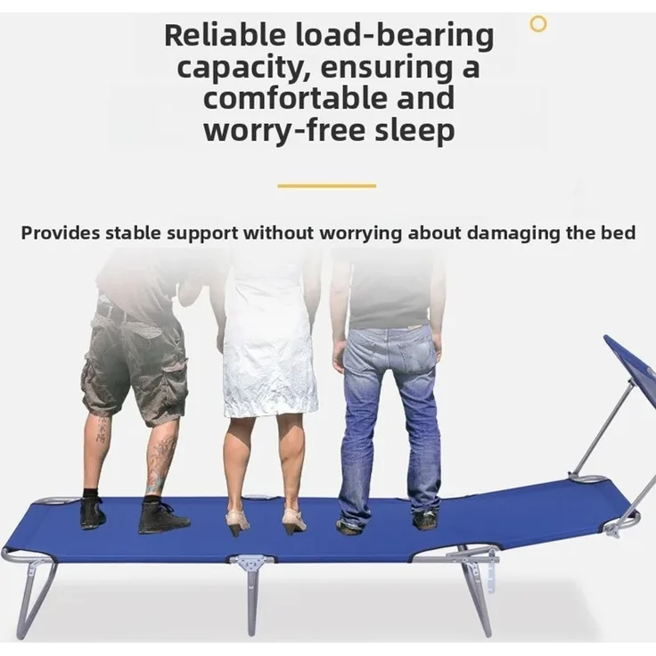 Faltbares Campingbett mit Sonnendach, tragbares, faltbares Bett in Schwarz, robustes Outdoor-Feldbett für Camping, Reisen, Garten, Strand, Angeln, Gästezimmer und Entspannung im Freien--Antikschwarz--71x61x14.5cm--YOUDENOVA – Bild 8