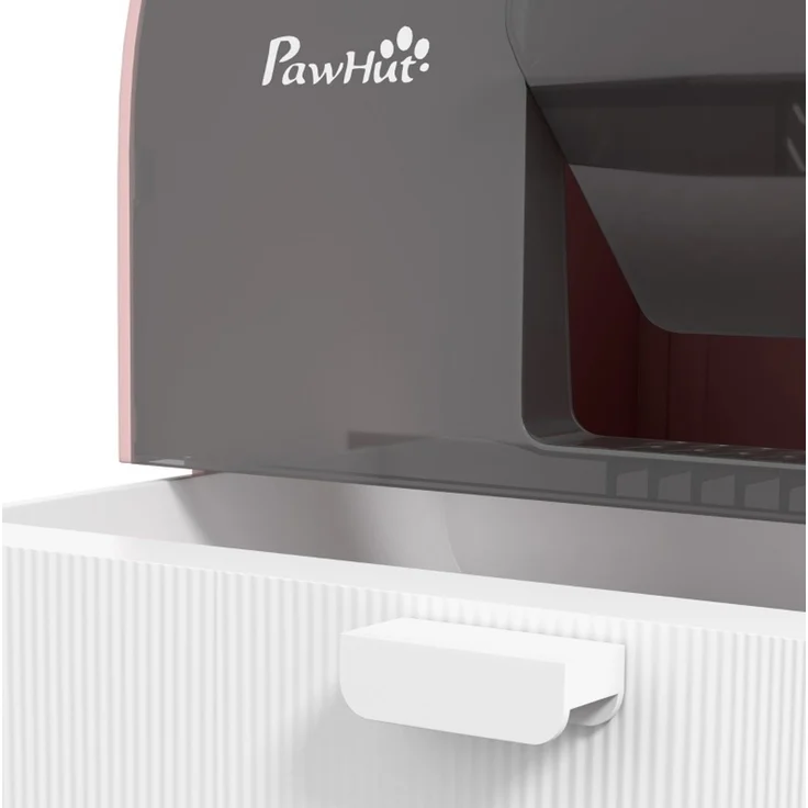 Katzentoilette 43 x 44 x 47 cm mit Deckel, Streufach und Schmutzfangmatte, Rosa – Bild 6