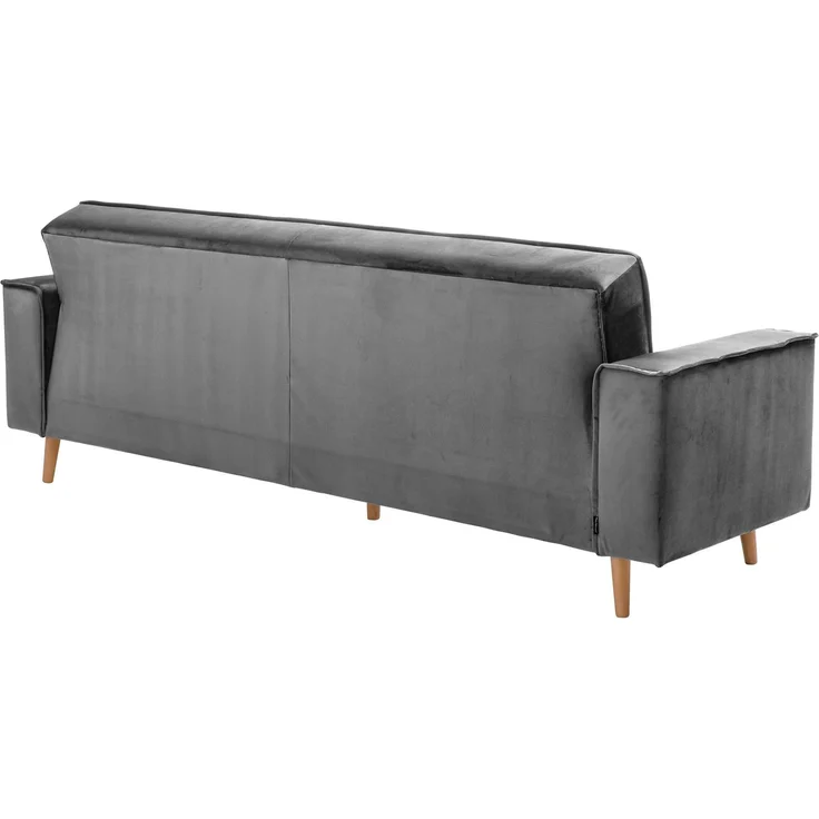 Sofa 3-Sitzer mit Bettfunktion Kavindra Samtvelours anthrazit – Bild 5