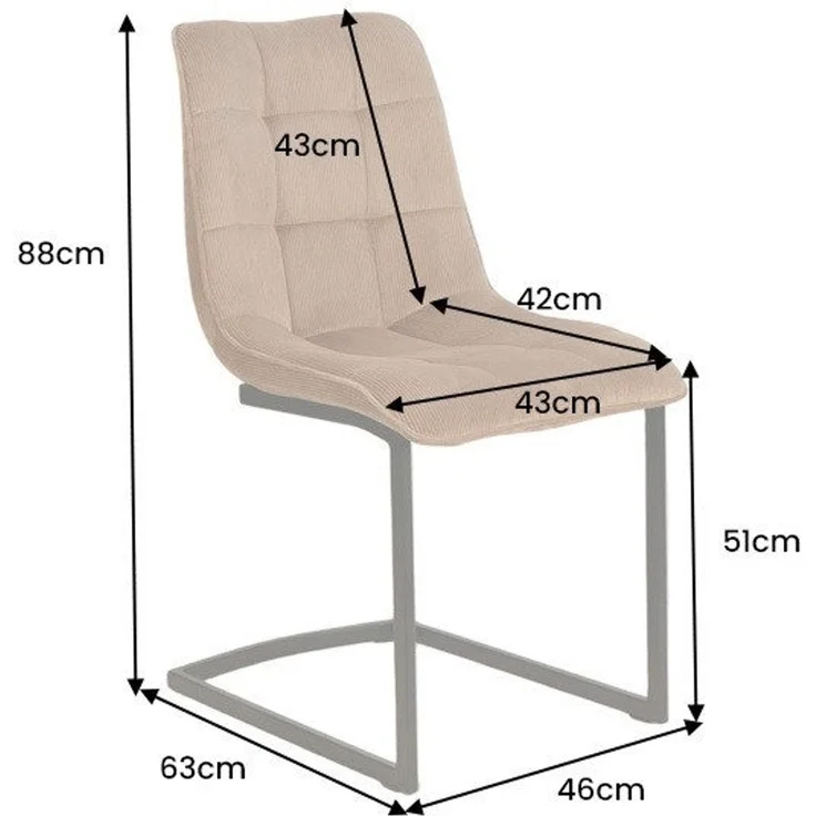 riess-ambiente Freischwinger MIAMI taupe/schwarz - Microfaser, Metall, Industrial, Ziersteppung (1 St), modern & strapazierfähig - ideal für Wohn- & Esszimmer od. Home Office – Bild 3