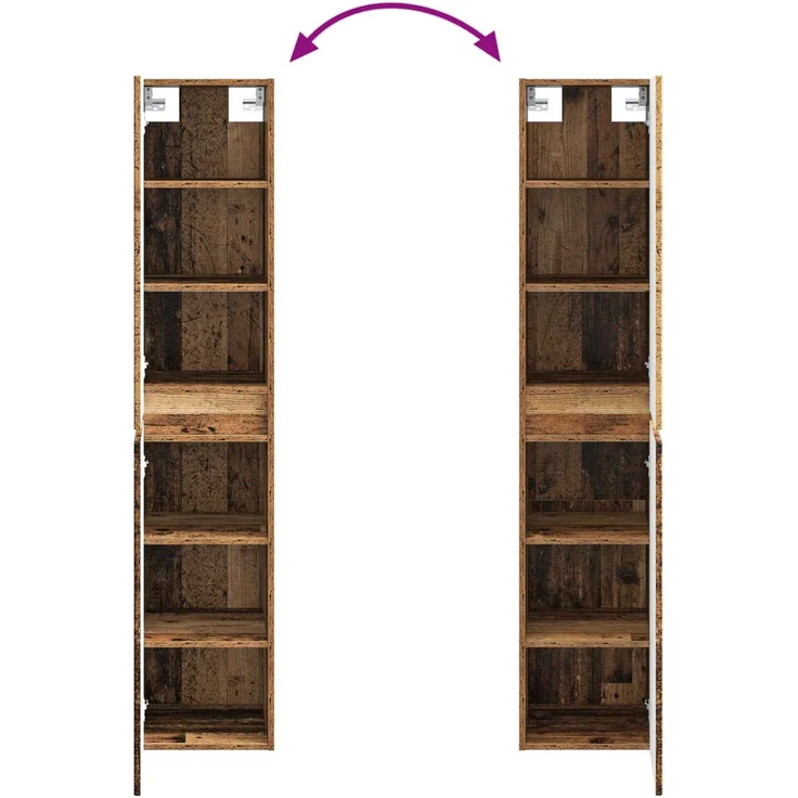 vidaXL Badezimmerschrank-Set 3 stk. Altholz 33 x 34,5 x 160 cm 3406061 – Bild 10