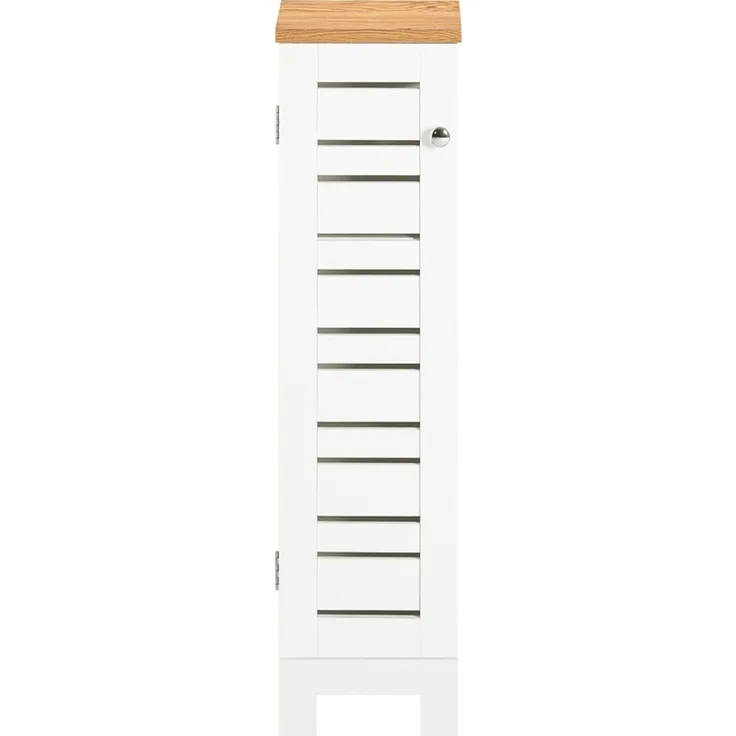 SoBuy BZR85-W Toilettenschrank mit Toilettenpapierhalter, MDF, Lackiert, Weiß, 20 x 75 x 18 cm