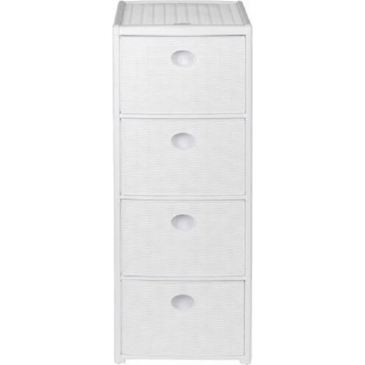 KreLeo Rollcontainer mit 4 Schüben im Rattan Design (Schmale) (Farbe wählbar) – Bild 2