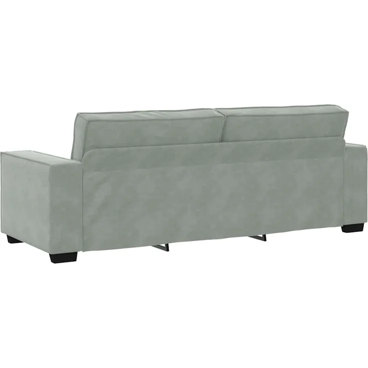 vidaXL 3-Sitzer-Sofa Hellgrau 220x78x84 cm Samt 4105030 – Bild 5