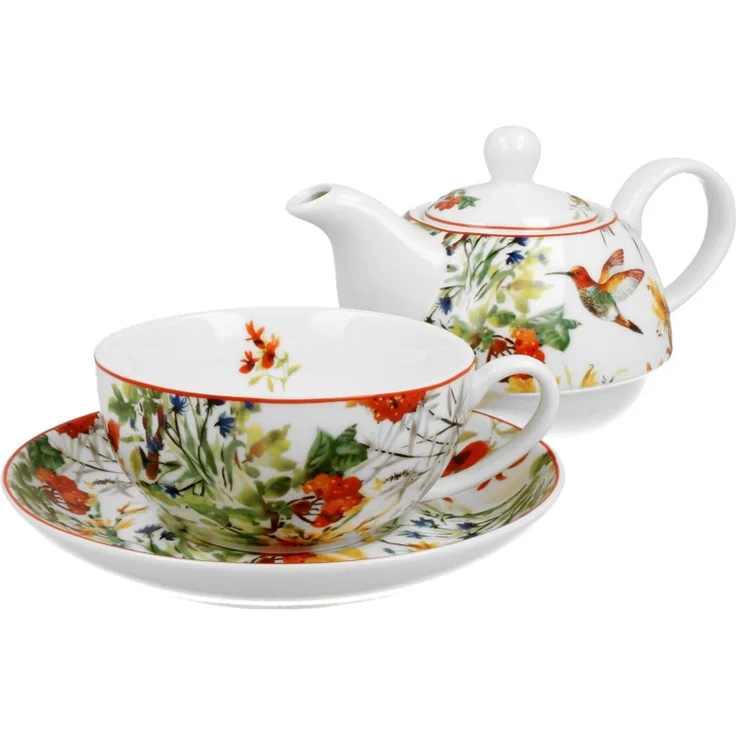 DUO FLORAL Tasse mit Teekanne LINNEA New Bone China Porzellan – Bild 3