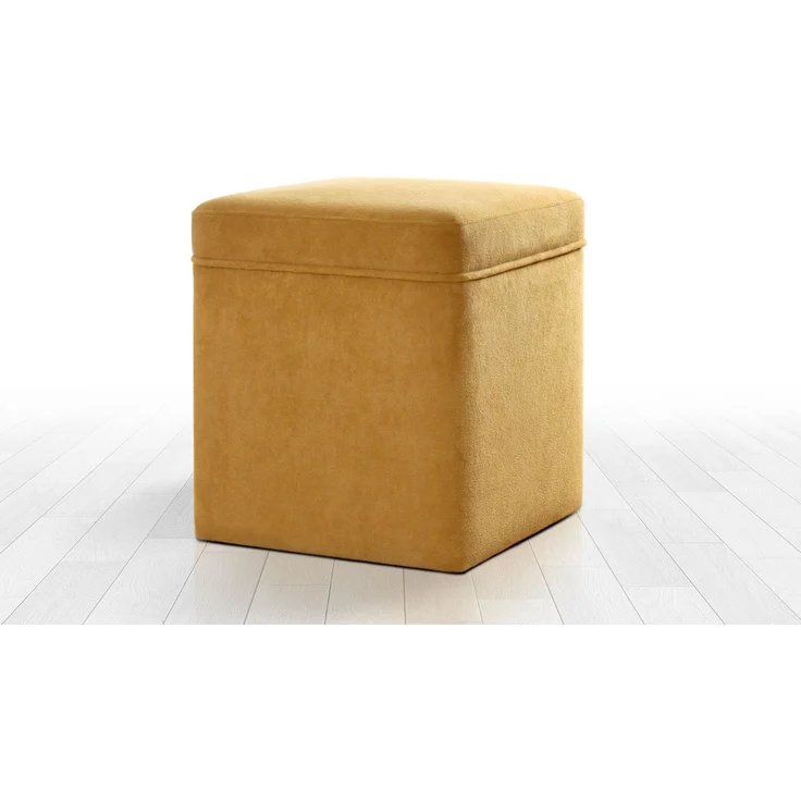 Hanah Home 'Mosvile - Mustard' Pouffe, Senf, 43 x 46 x 43 cm – Bild 6