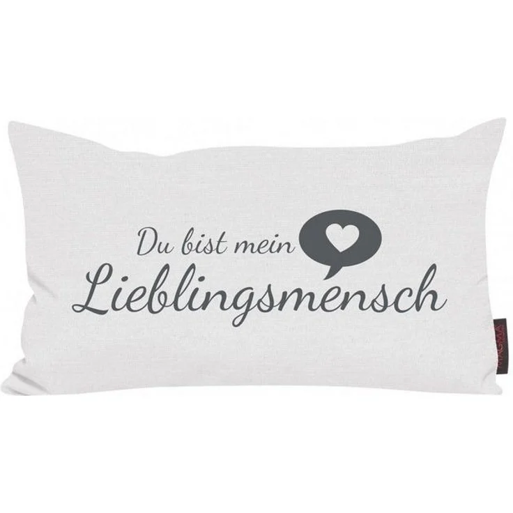Magma Heimtex Dekokissen »Lieblingsmensch«, mit Schriftzug, Mit Siebdruck "Du bist mein Lieblingsmensch" – Bild 2