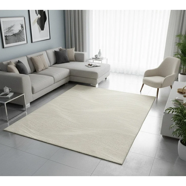 Vimoda Designteppich Leonie, Einzigartige und eindeutige 3D Wellen, Höhe: 12 mm, Teppich Wohnzimmer, Boho Motiv, Schlafzimmer, Qualitativ Hochwertig – Bild 3