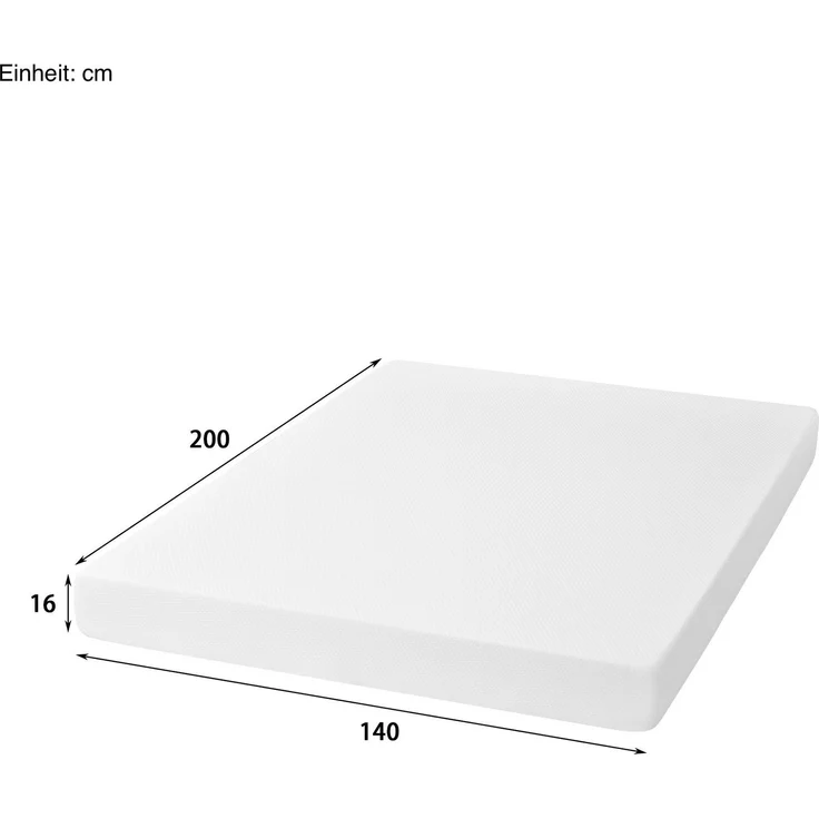 Komfortschaummatratze, 140x200 cm, Höhe 16 cm, 7 Zonen, Härtegrad 3, H3, Schaummatratze, Matratze – Bild 6