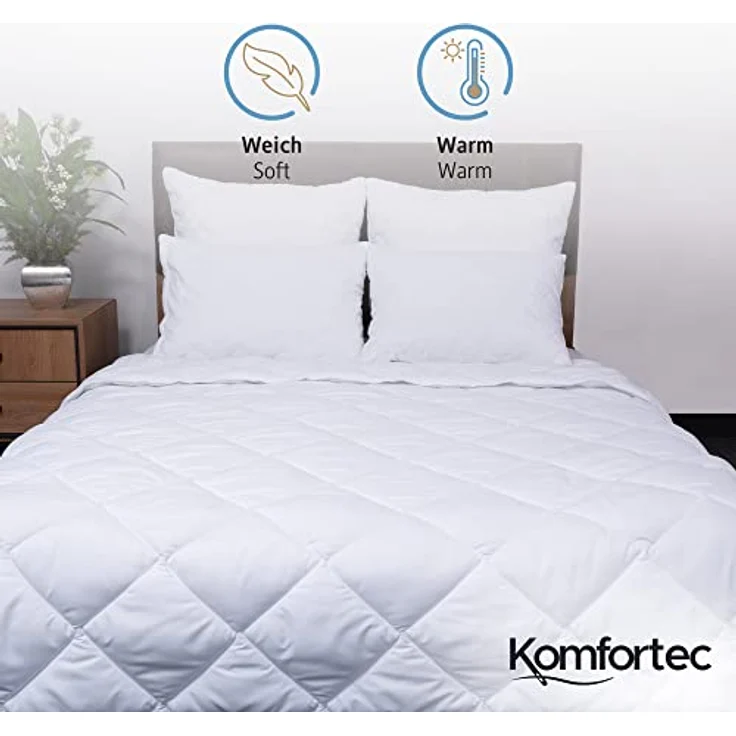Komfortec Kunstfaserbettdecke,Bettdecken für Sommer und Winter, Ganzjahresdecke, Füllung: Polyester, Bezug: Mikrofaser, 135x200 cm, 155x220 cm und weiteren Größen, allergiker geeignet – Bild 4