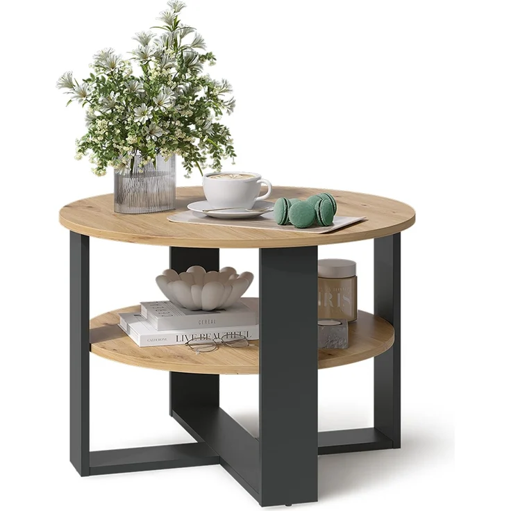 Couchtisch Romeo Anthrazit/Artisan-Eiche 68 x 68 cm Vicco – Bild 6