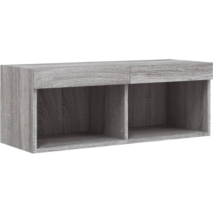 vidaXL 4-tlg. Wohnwand mit LED-Beleuchtung Grau Sonoma Holzwerkstoff 3216652 – Bild 9