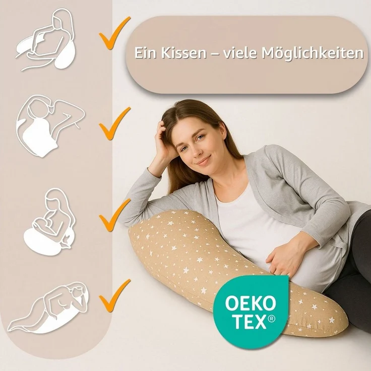 Totsy Baby Stillkissen Stillkissen XXL Schwangerschaftskissen - Pregnancy Body Pillow – Bild 4