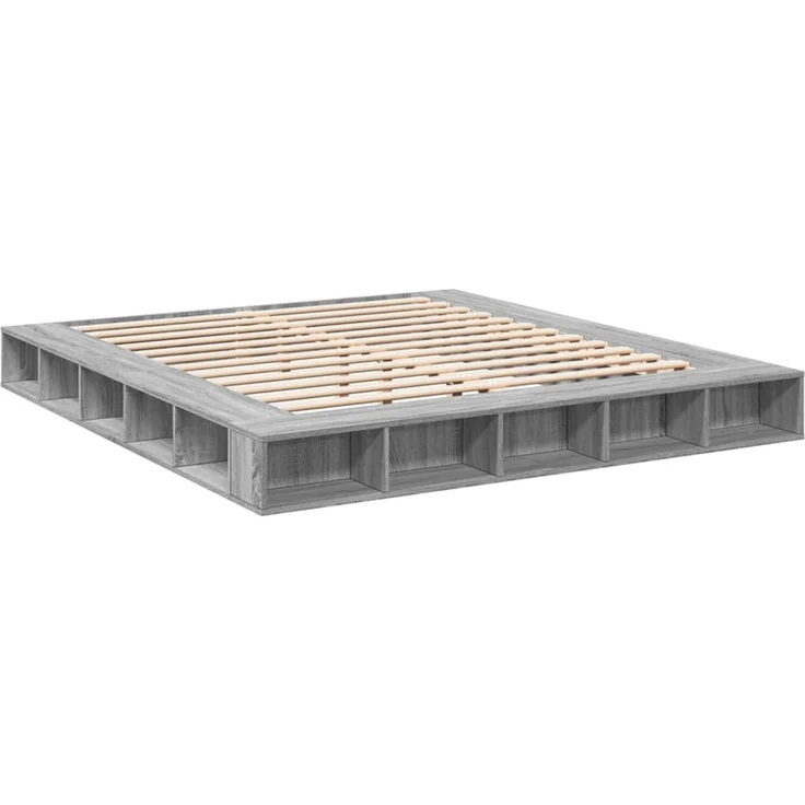 vidaXL Bettgestell Grau Sonoma 180x200 cm Holzwerkstoff 3280459 – Bild 3