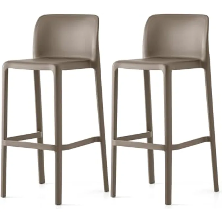 Connubia, 2 Hocker Bayo 100% recyceltes Polypropylen Taupe matt