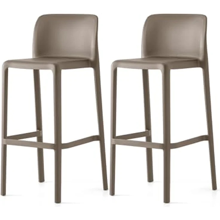 Connubia, 2 Hocker Bayo 100% recyceltes Polypropylen Taupe matt – Bild 1