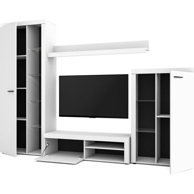 AX LIVING Spacoro Wohnwand weiß 270 cm breite, hochwertig, ohne LED – Bild 4
