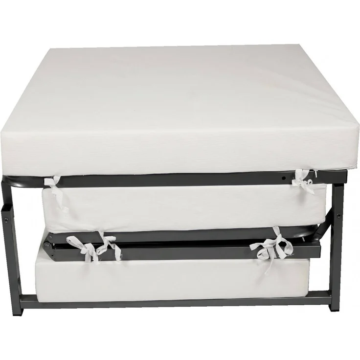 Dmora Pouf Arno, Mehrzwecksessel, Sitzsack, Hockerhocker, Made in Italy, 78x78 h45 cm, Taube – Bild 4