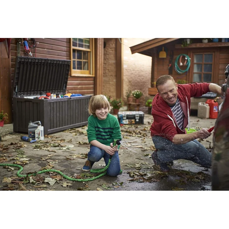 Keter Kissenbox Rockwood, braun, 570l Fassungsvermögen, Außenmaße: 155 x 72,4 x 64,4 cm, Auflagenbox wasserdicht, für Outdoor geeignet, Keterbox – Bild 5