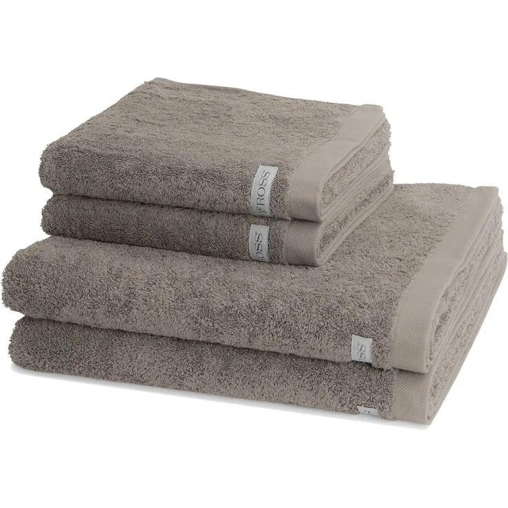 Ross Sinfonie 4 tlg. Frottier-Set - 2 X Handtuch (50 X 100cm) und 2 X Duschtuch (70 X 140cm) - 500 g/m2 - Taupe
