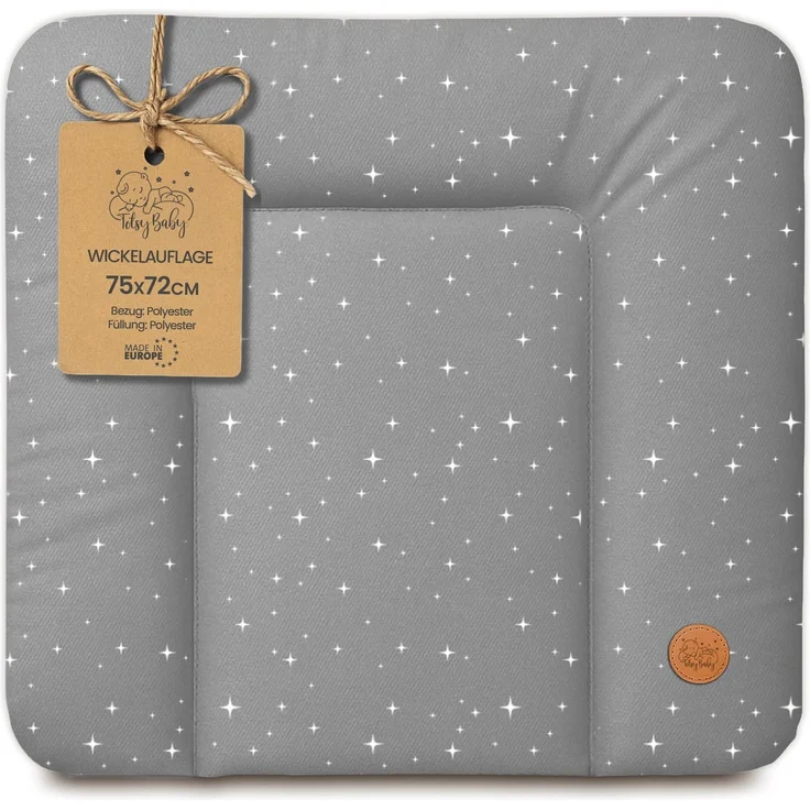 Wickelauflage Wickelunterlage abwaschbar und wasserdicht 75x72 cm - Wickelmatte zum Auflegen auf Wickeltisch Wickelaufsatz Wickelkommode oder Waschmaschine Oeko-Tex 75x72 Galaxie B