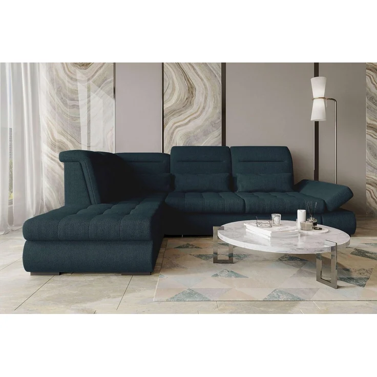 99rooms Ecksofa Toscana, Sofa L-Form, Eckcouch, Bettfunktion, Rundumbezug aus gepolstertem Velours VOGUE – Bild 2