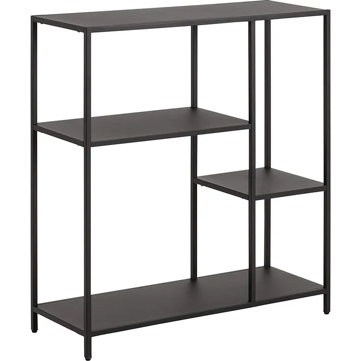 Bücherregal NEWTON 2 Metall schwarz 4 Ablagen Raumteiler