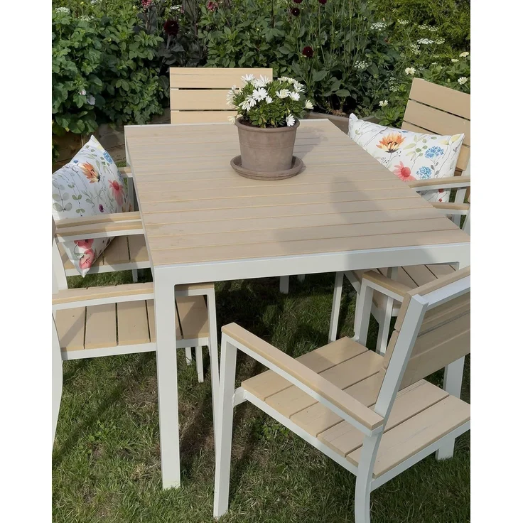 Gartentisch Kunststoff Beige COMO – Bild 8