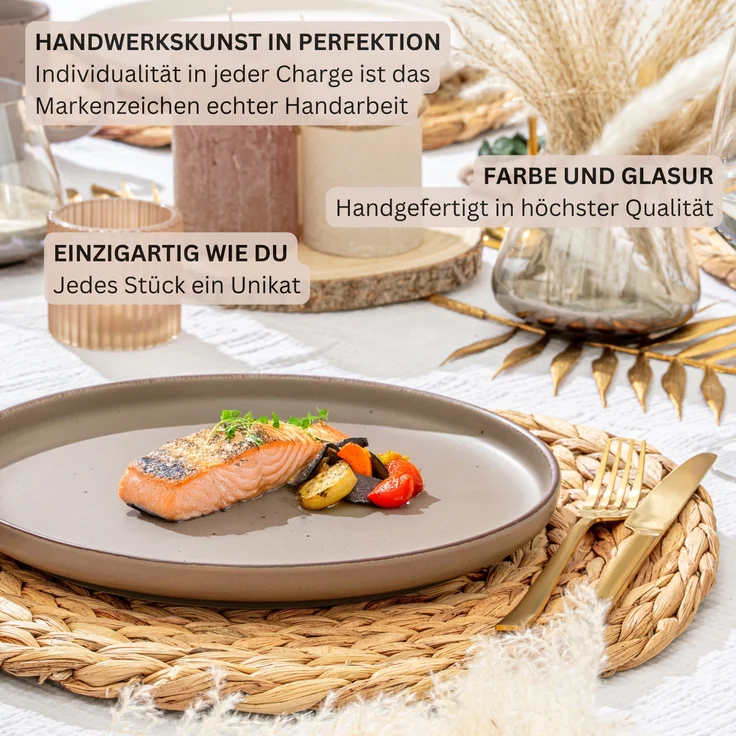 SÄNGER Steingut Speiseteller Bombay Oak 4 teilig – Bild 4