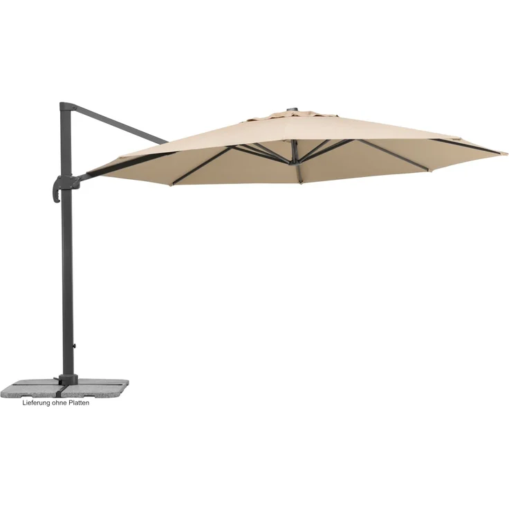 Ampelschirm Rhodos Grande 400/8 rund, Ø ca. 400 cm natur – Bild 1