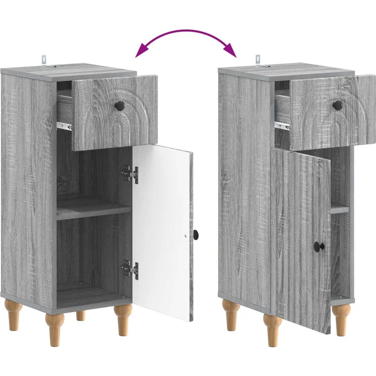 vidaXL 3-teiliges Badezimmer-Schranksystem ALKMAAR 3 stk. Sonoma-Grau 3417996 – Bild 7