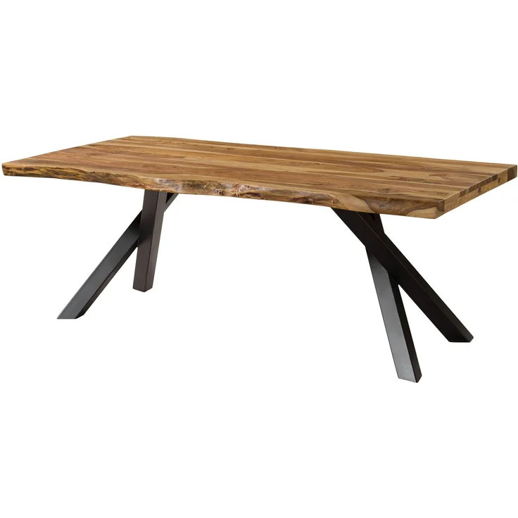 Baumtisch Sheesham 200 x 100 x 76 natur sandgestrahlt / A-Gestell anthrazit matt FREEFORM 5 – Bild 6