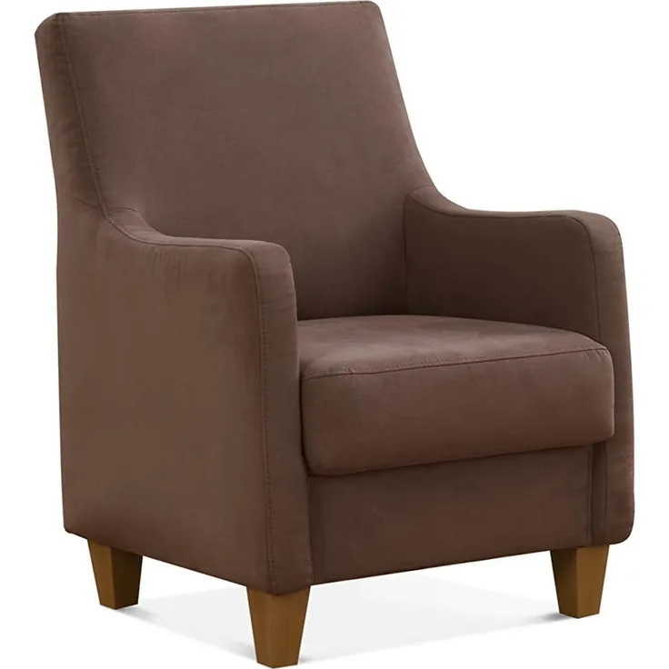 CAVADORE Polstersessel Palera mit Federkern / Sessel im Landhausstil, passend zur Garnitur Palera / 70 x 93 x 75 / Mikrofaser, Hellbraun