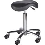 wuuhoo® Profi Sattelhocker Mirco hydraulisch höhenverstellbar I Made in Germany! Arbeitshocker mit hochwertigem Kunstlederbezug I gummierte gebremste Rollen I Drehhocker mit Alu Fusskreuz anthrazit