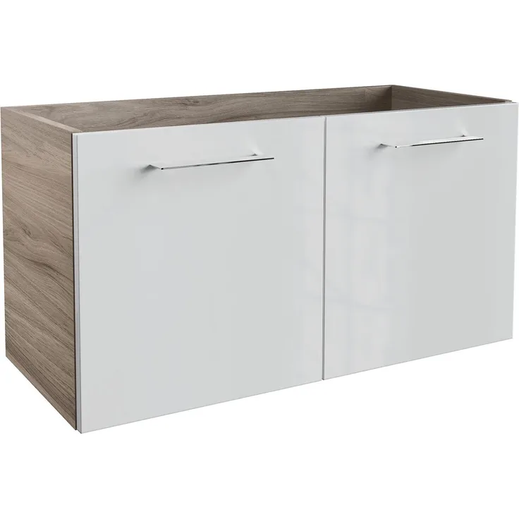 Fackelmann LIMA Waschtischunterschrank 80 cm, Braun/Weiß