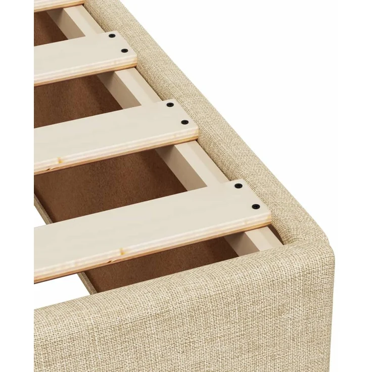 vidaXL Bettgestell ohne Matratze Creme 140x190 cm Stoff 3284476 – Bild 7