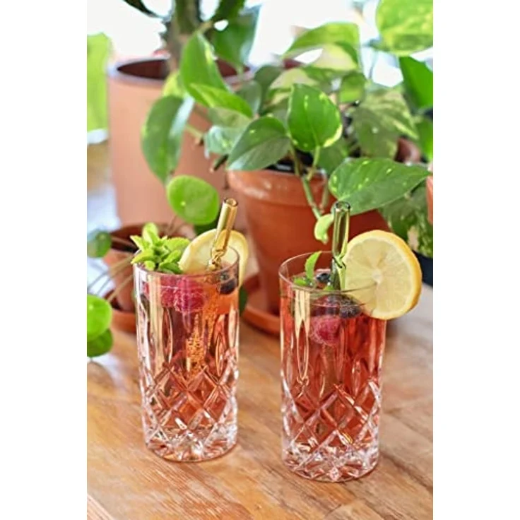 Blatt & Blüte Bunte Glas-Trinkhalme – Bild 3