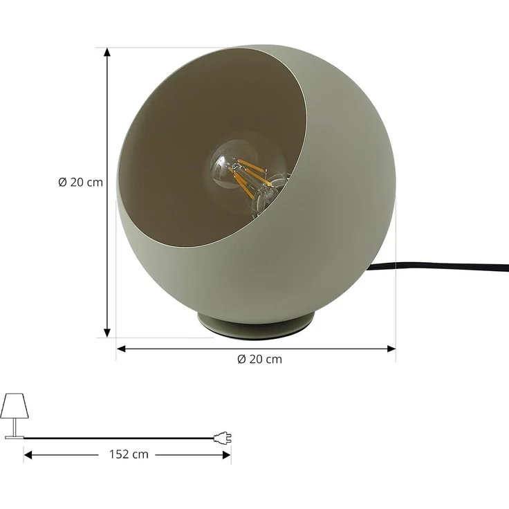 Lindby Tischleuchte Solomia, Metall, Grün IP20, 1 x 15 W LED – Bild 5