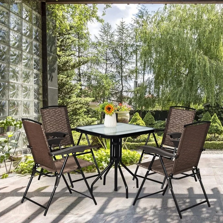 KOMFOTTEU Klappstuhl Terrassenstühle (4er Set), mit verstellbarer Rückenlehne – Bild 3