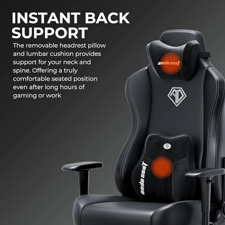 Anda Seat Novis Ultra Gaming Stuhl - Extra großer Ergonomischer Gaming Stuhl mit LendenstüTZE und verstellbare Armlehnen, Gamerstuhle für Erwachsene aus PVC-Leder, Schwarzer Gamer Sessel – Bild 5