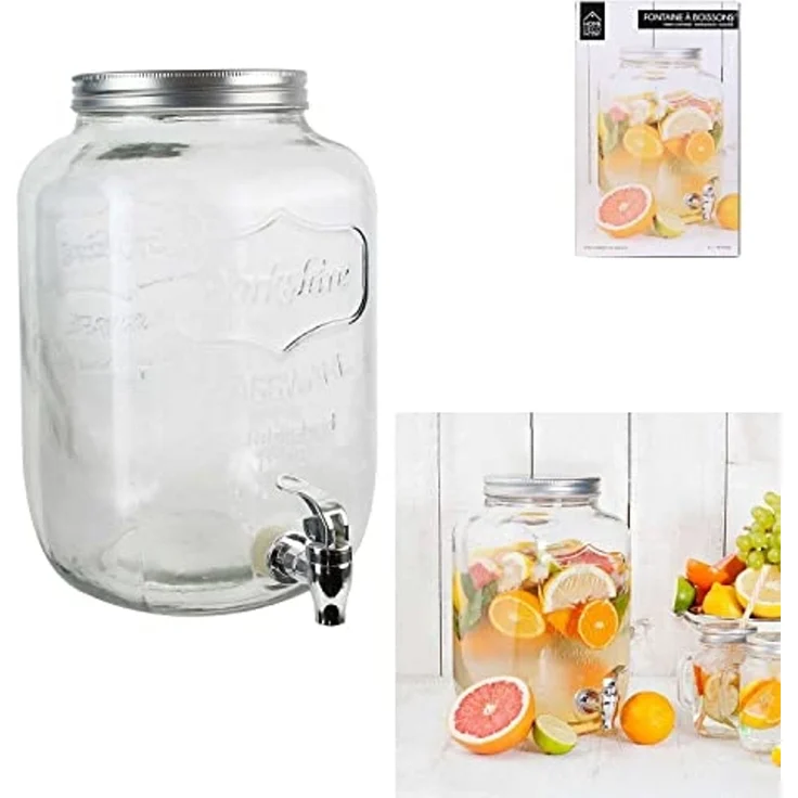 Saveur et Dégustation KV7177 Glaskrug zum Einschenken, transparent, 18 x 18 x 31 cm – Bild 5