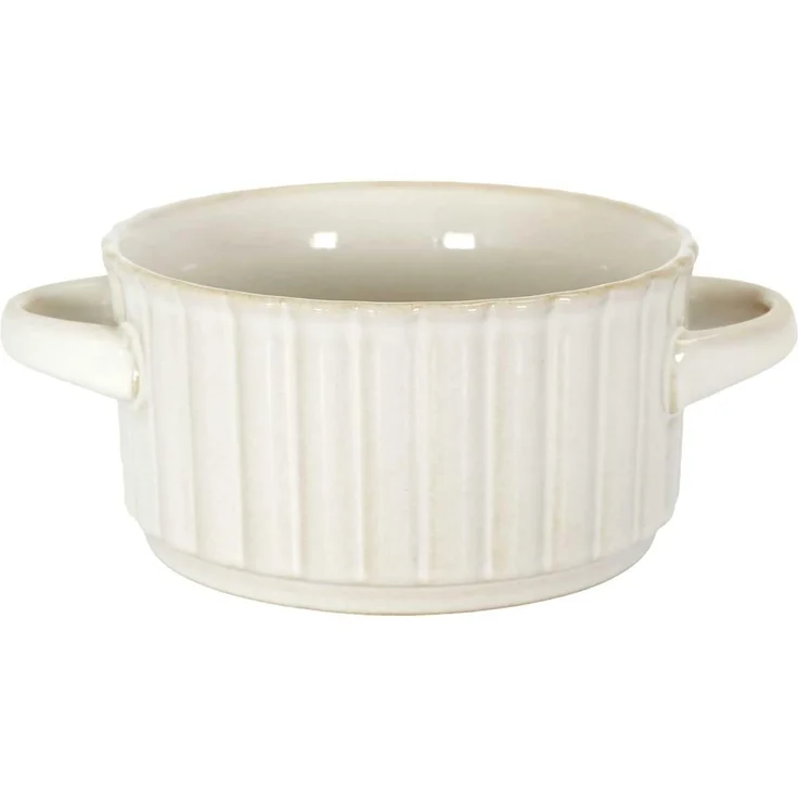 HOME DECO FACTORY, KA0414, Elegant Ceramic Soup Bowl, Simple and Refined Design, ideal for soups, Salads and Desserts, Dishwasher and Microwave Safe, 8.5 cm, Beige