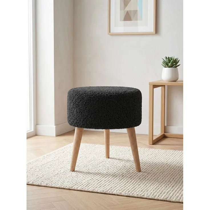 Hanah Home 'Az-Ovl-Ws - Anthracite' Pouffe, Anthrazit, 40 x 42 x 40 cm