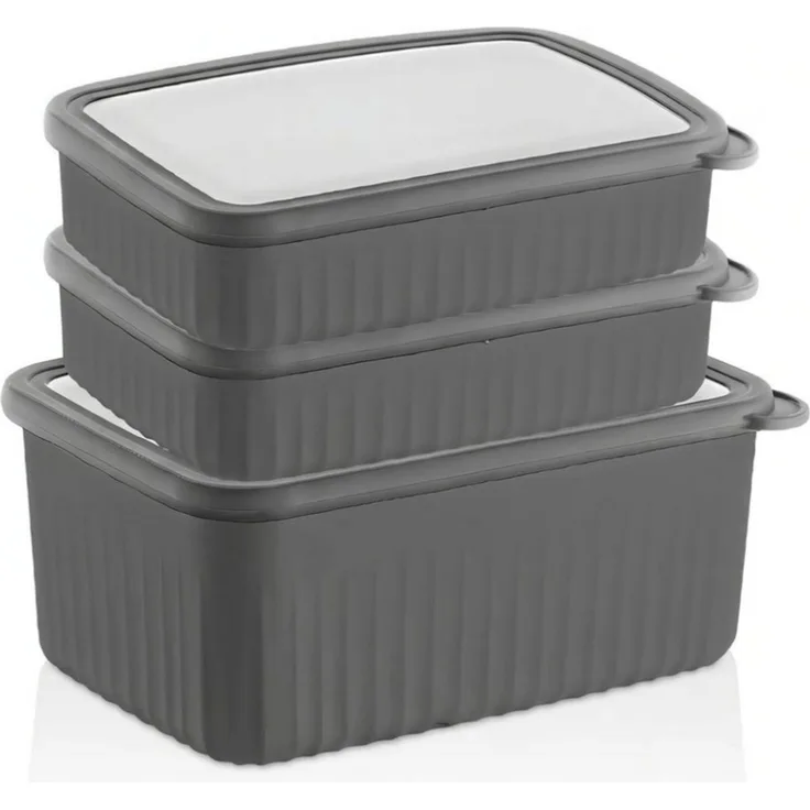 Vip Ahmet Vorratsdose Vorratsdosen mit Deckel Luftdicht, BPA-frei, (3er Set, 1x2,7L, 2x1,5L), Kunststoff, (3-tlg, 3er Set Vorratsdosen mit Deckel, 1x2,7L, 2x1,5L), 3-teiliges Set