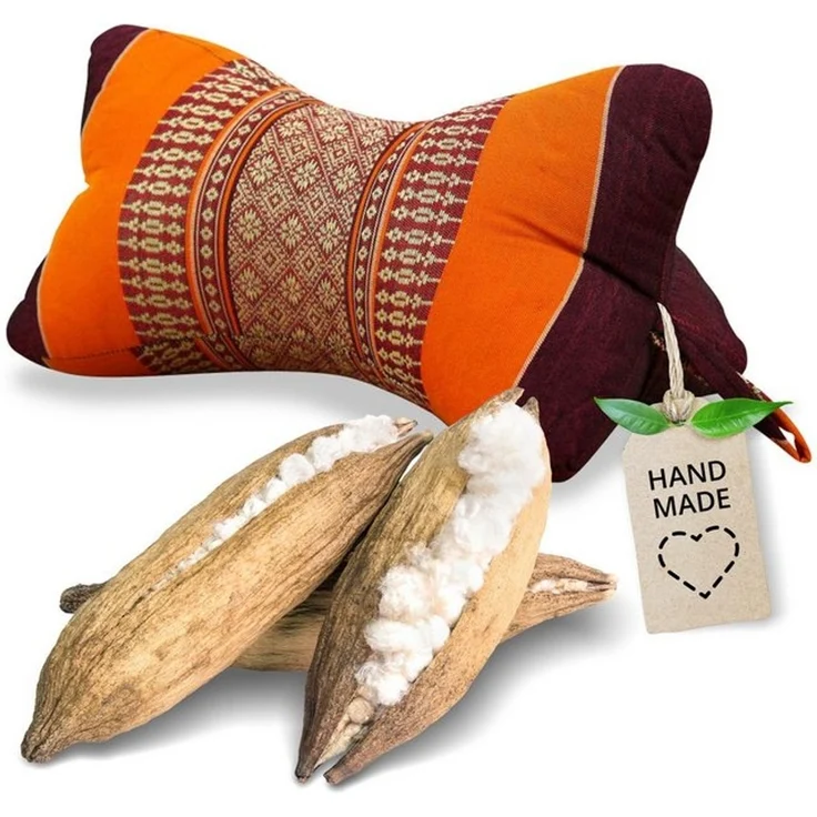 livasia Nackenstützkissen Knochenkissen, vegan und handgefertigt, Ø 15x32cm, Kapok – Bild 4