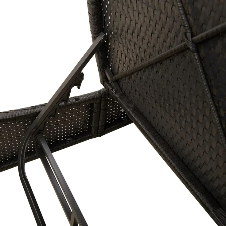 vidaXL Doppel-Sonnenliege mit Kissen Schwarz Poly Rattan 368098 – Bild 8