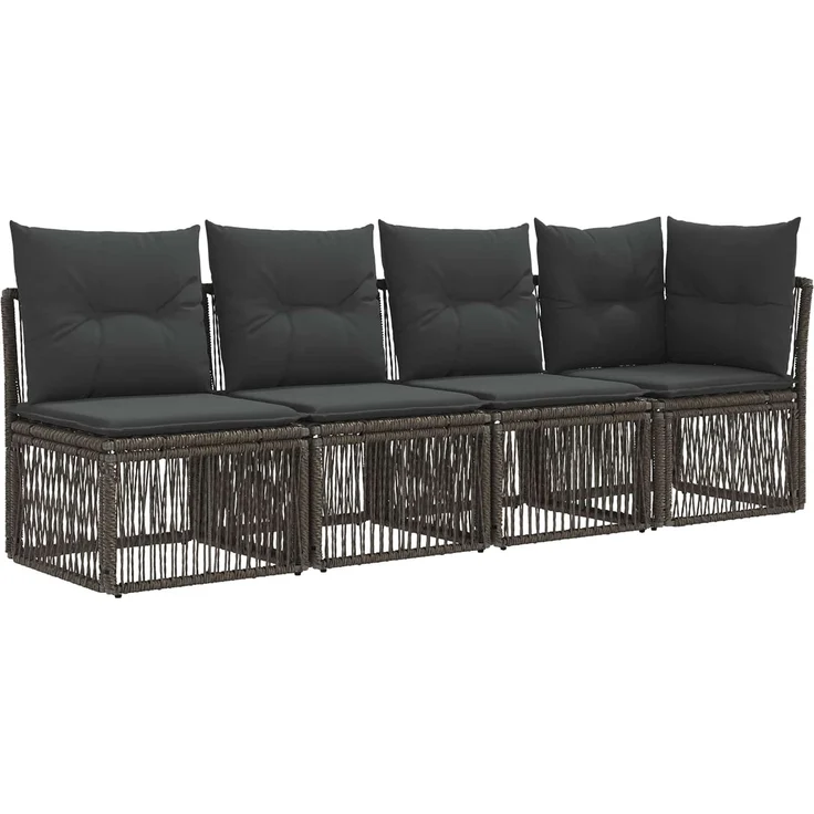 vidaXL Gartensofa-set 5 pcs Grau Poly-Rattan 3434192 – Bild 2