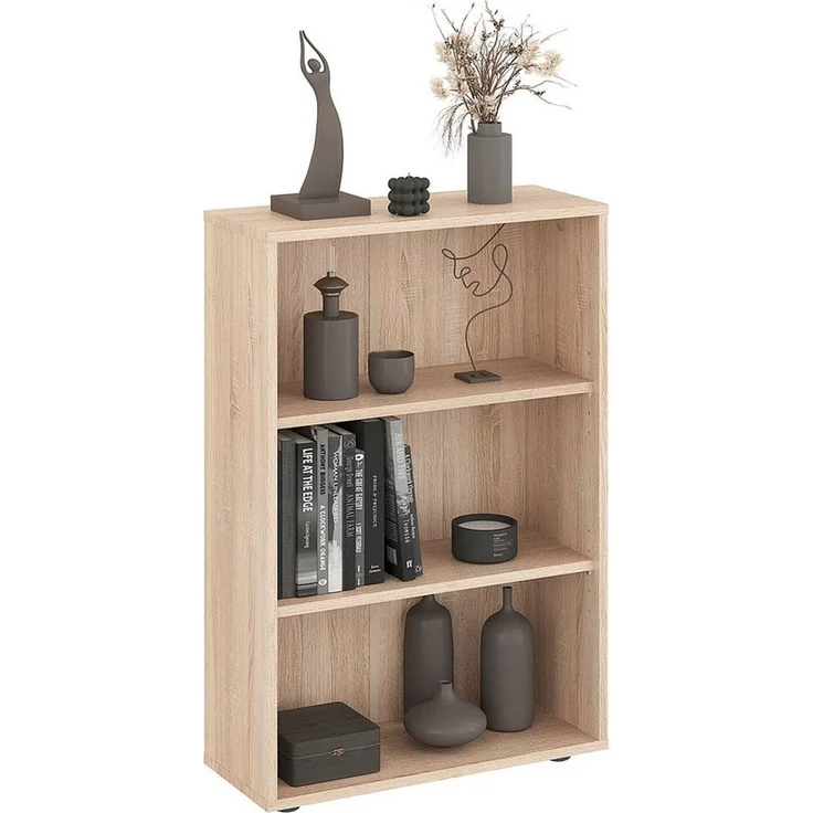 KOMTO Bücherregal Lumo 60 cm breit Regal mit 3, 4, 6 Ebenen und Höhenverstellbare Regale, Aufbewahrungsregal Bookshelf Weiß – Bild 2