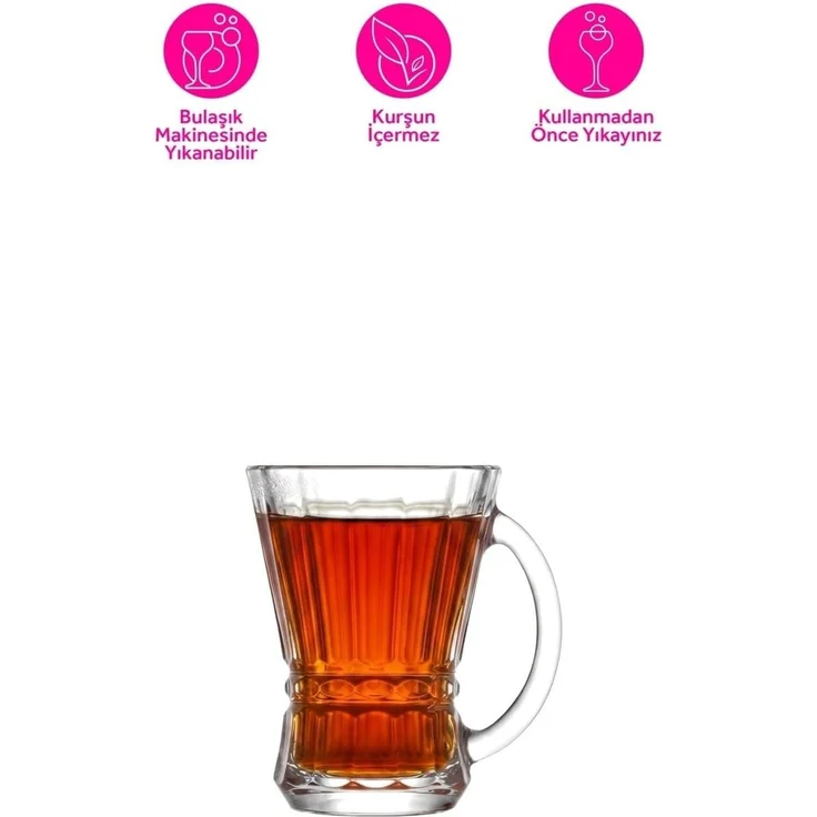LAV Venüs Teegläser mit Henkel - 6-teiliges Set, 150 ml pro Glas – Bild 4