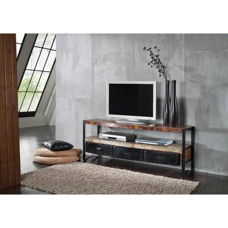 TV-Board Altholz 145x43x60 mehrfarbig lackiert INDUSTRIAL #05 – Bild 8